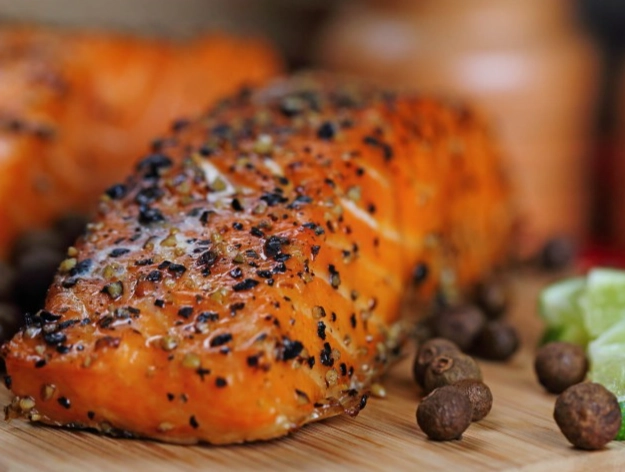 healthy salmon on grill